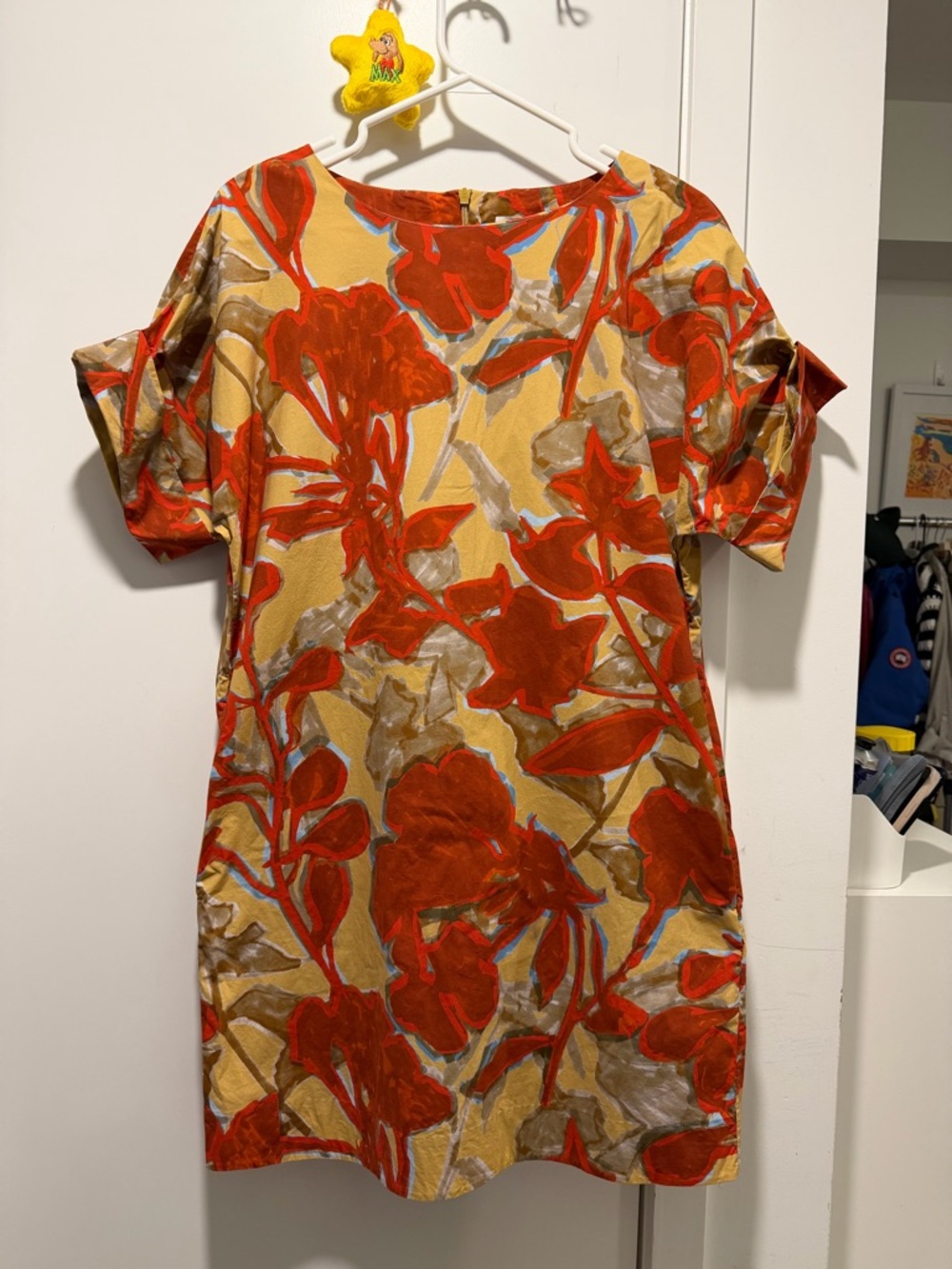 COS Bold Orange Floral Shift Dress